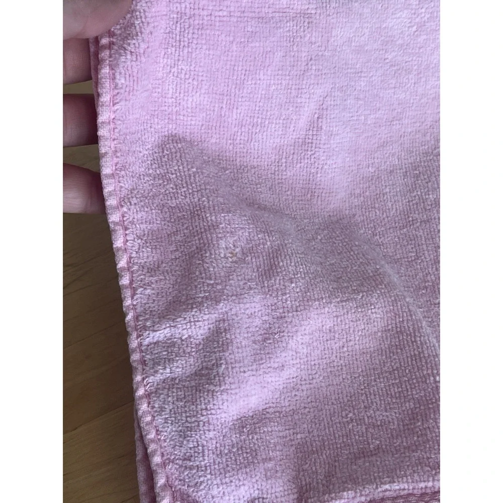 Vtg‎ Springmaid Small Pink Hand Finger Towels w/ Embroidered Retro Flowers Set 2